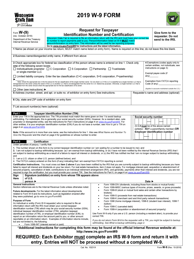 2019 Form WI W 9 Fill Online Printable Fillable Blank PdfFiller