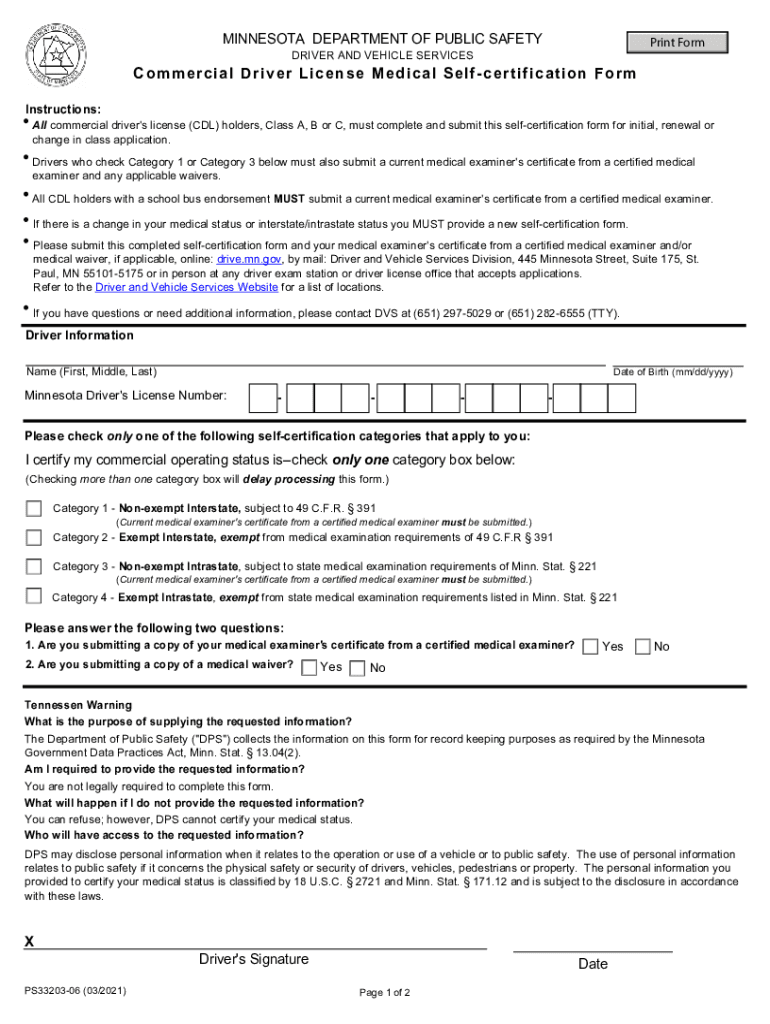 2021 2024 Form MN DPS PS33203 Fill Online Printable Fillable Blank PdfFiller