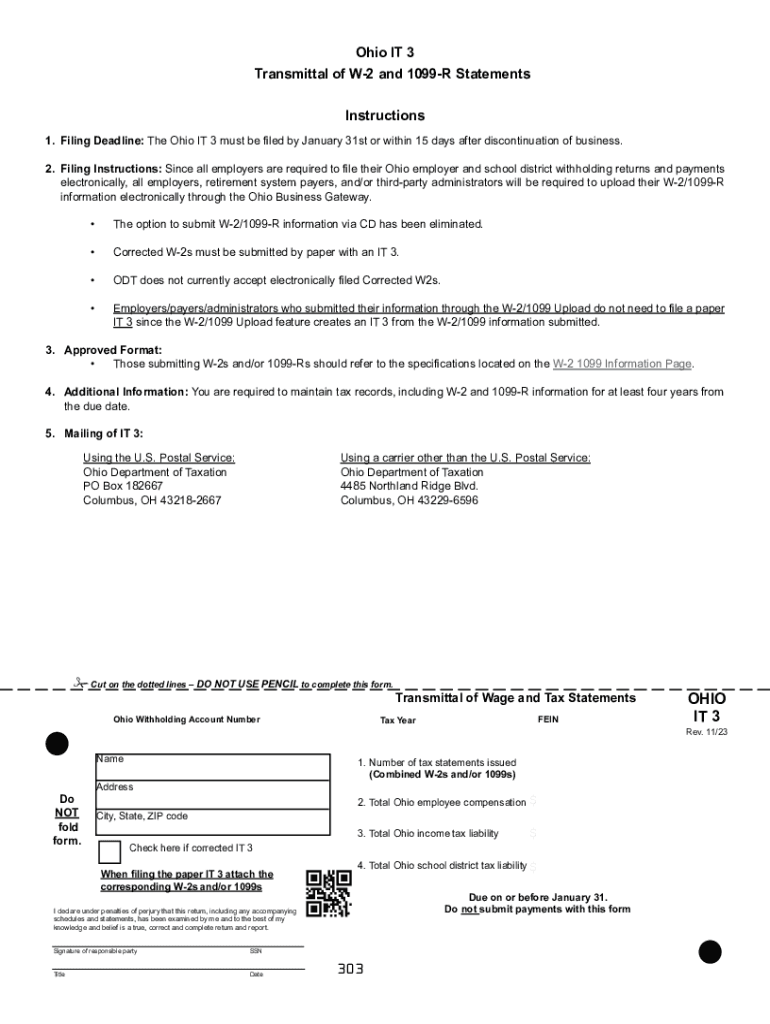 2023 2025 Form OH ODT IT 3 Fill Online Printable Fillable Blank PdfFiller