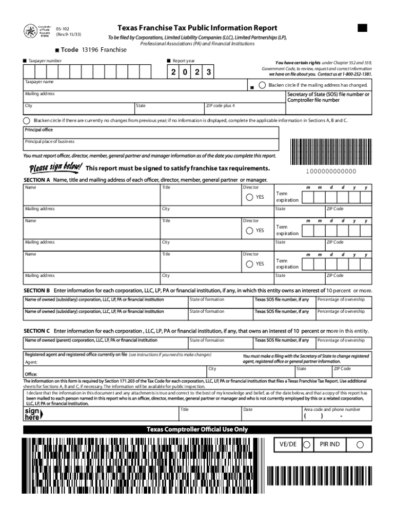 2023 2025 Form TX Comptroller 05 102 Fill Online Printable Fillable Blank PdfFiller