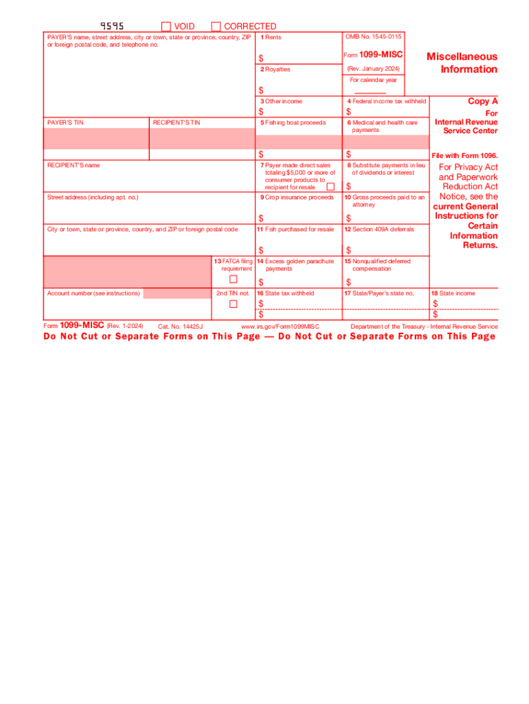 2024 Form IRS 1099 MISC Fill Online Printable Fillable Blank PdfFiller