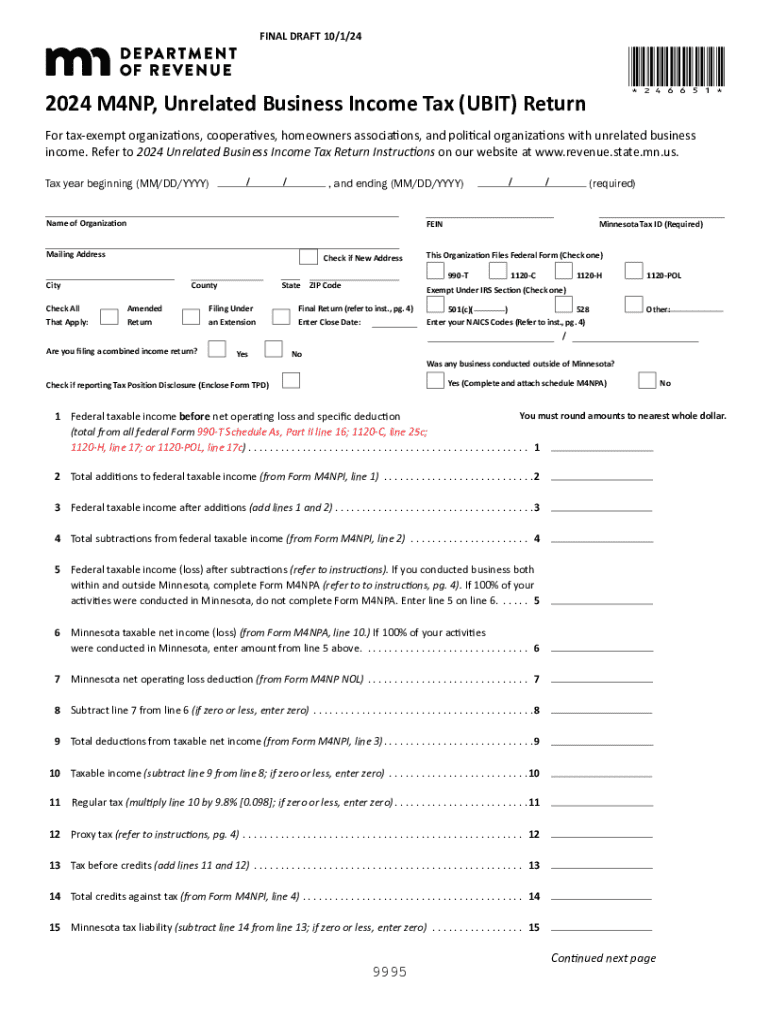 2024 Form MN DoR M4NP Fill Online Printable Fillable Blank PdfFiller