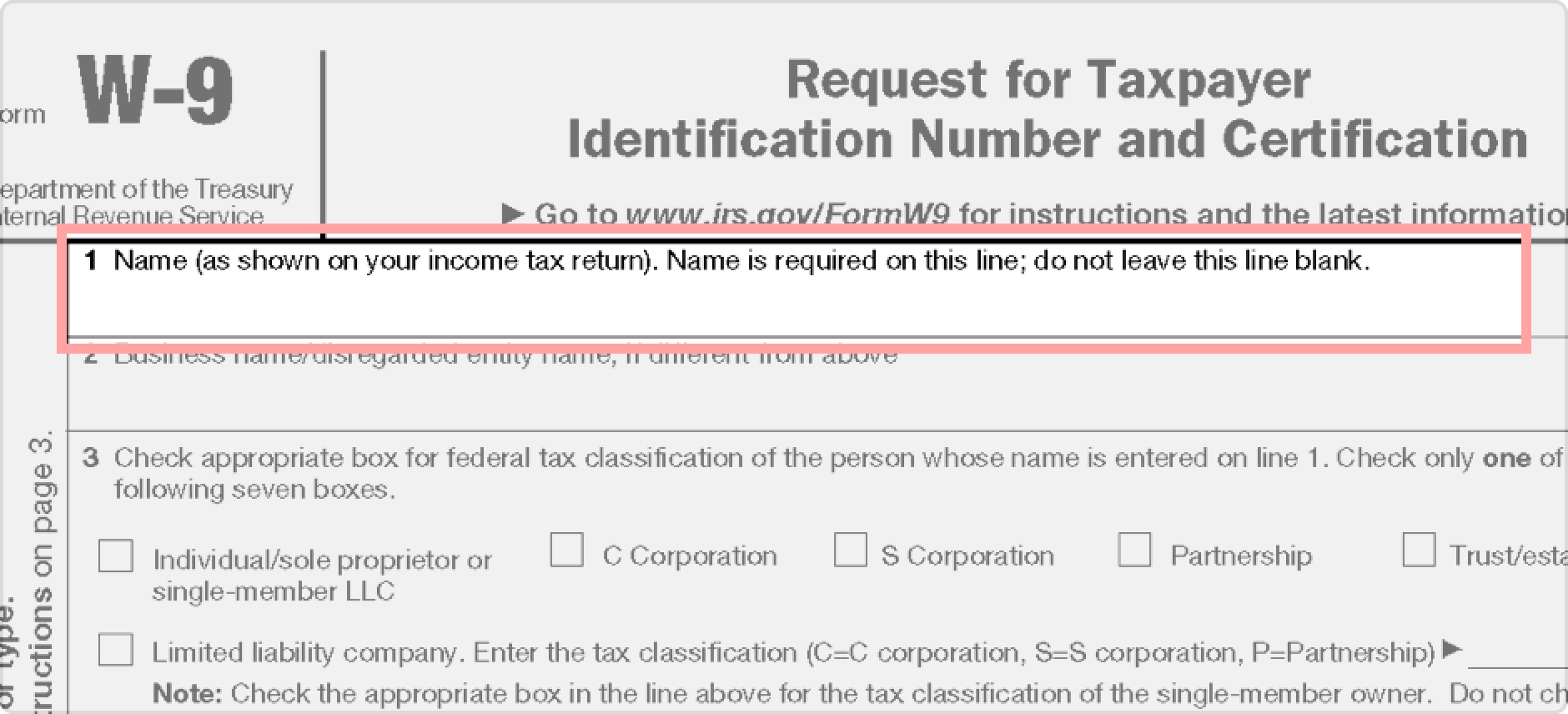 W9 Printable Tax Form