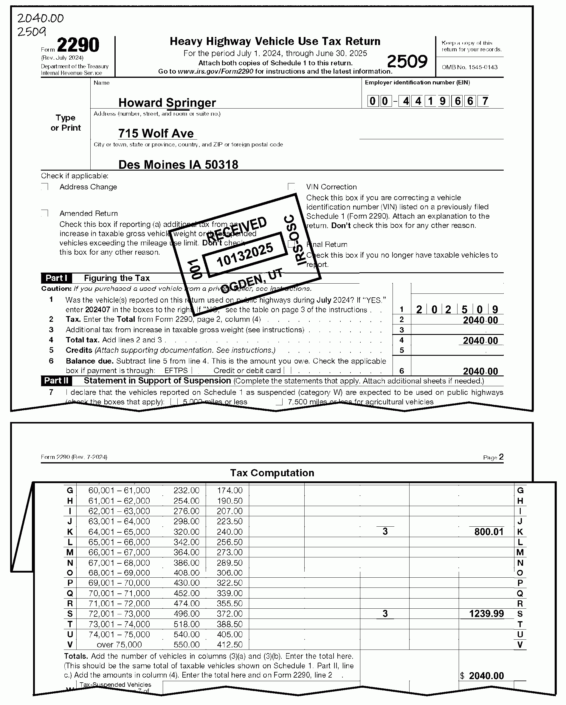 3 11 23 Excise Tax Returns Internal Revenue Service