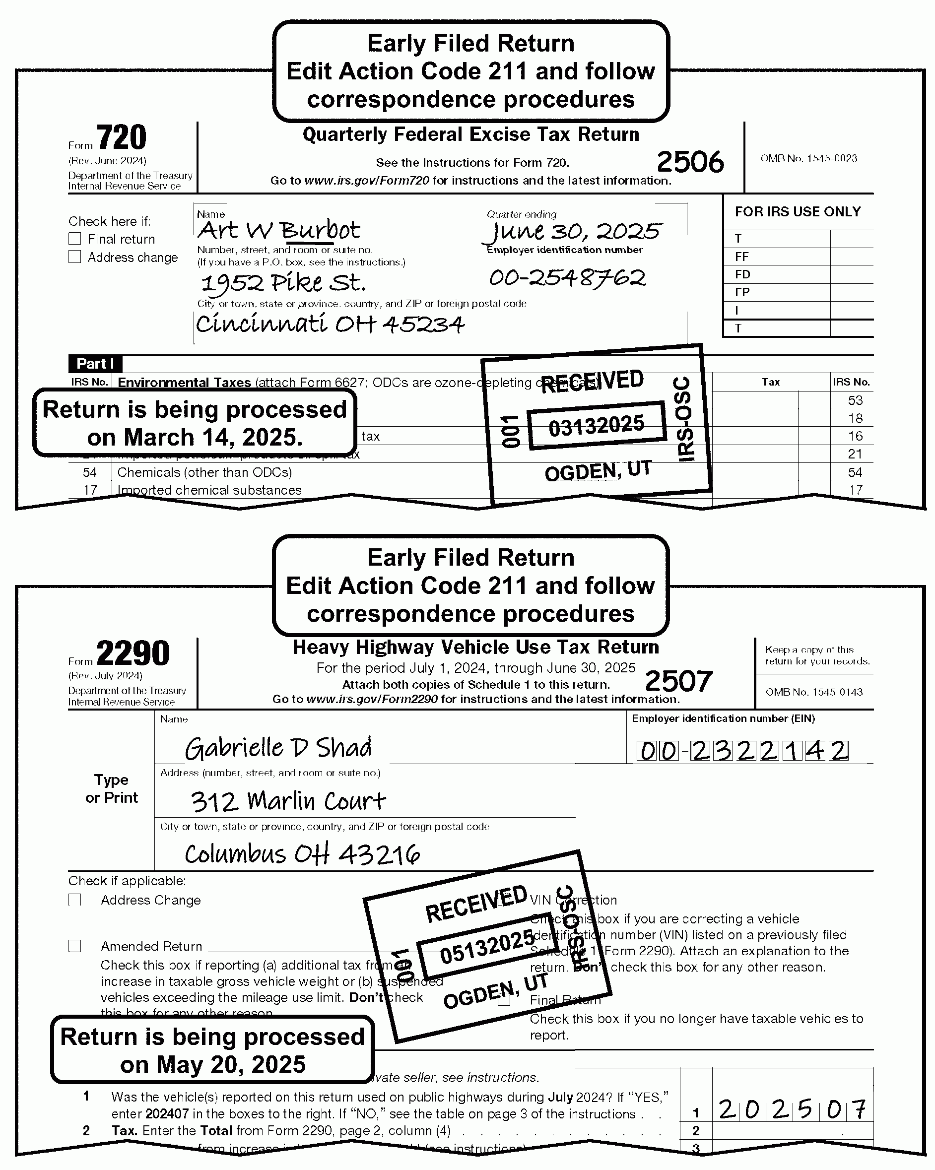 3 11 23 Excise Tax Returns Internal Revenue Service