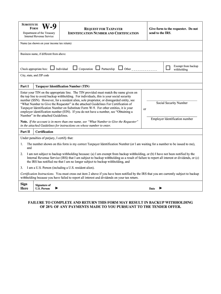 Pdf Fillable W9 Form