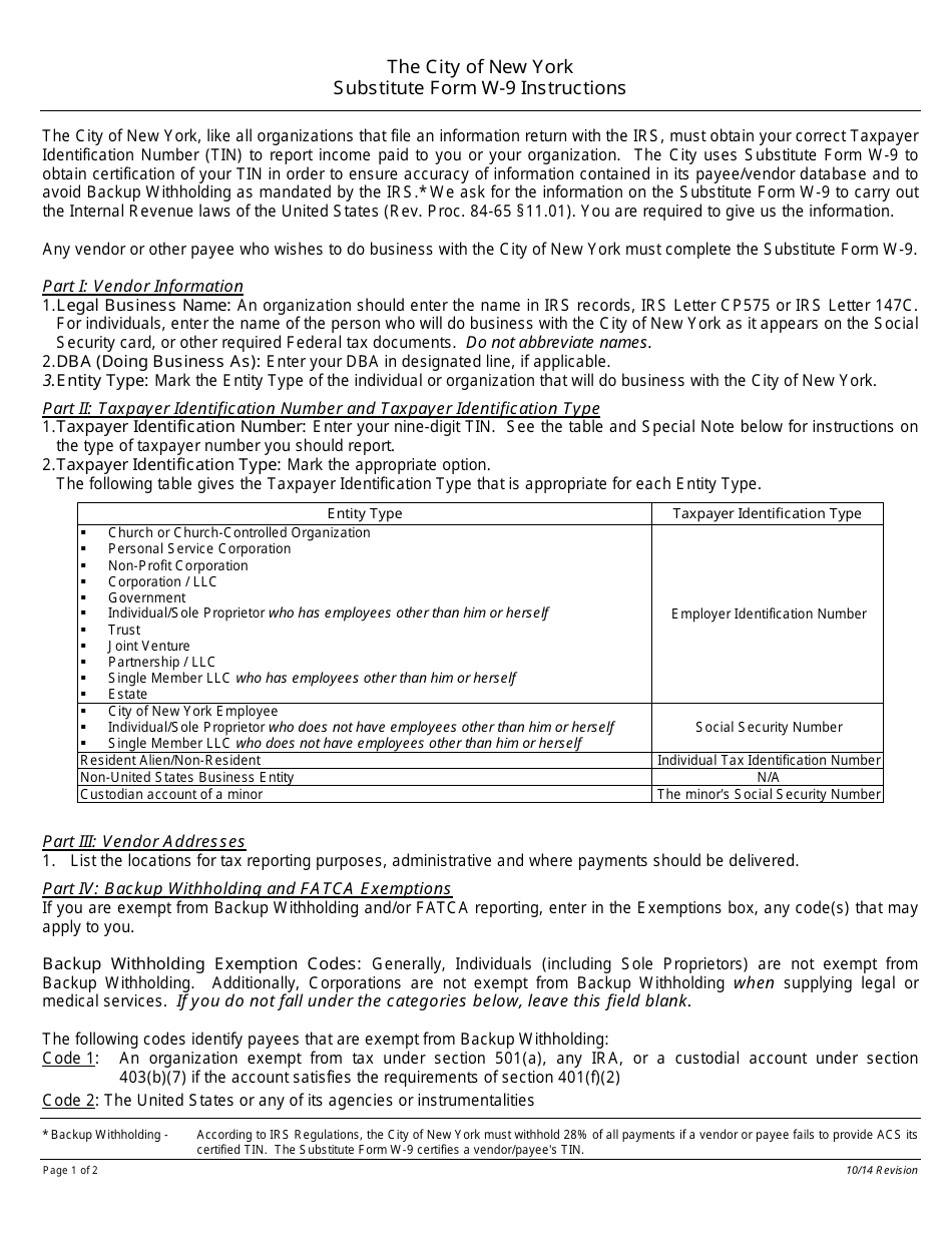 Download Instructions For Substitute Form W 9 Request For Taxpayer Identification Number And Certification PDF Templateroller