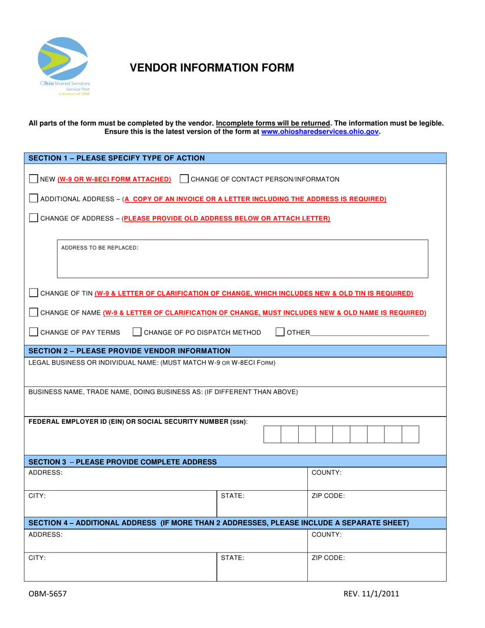 Form OBM 5657 Fill Out Sign Online And Download Printable PDF Ohio Templateroller