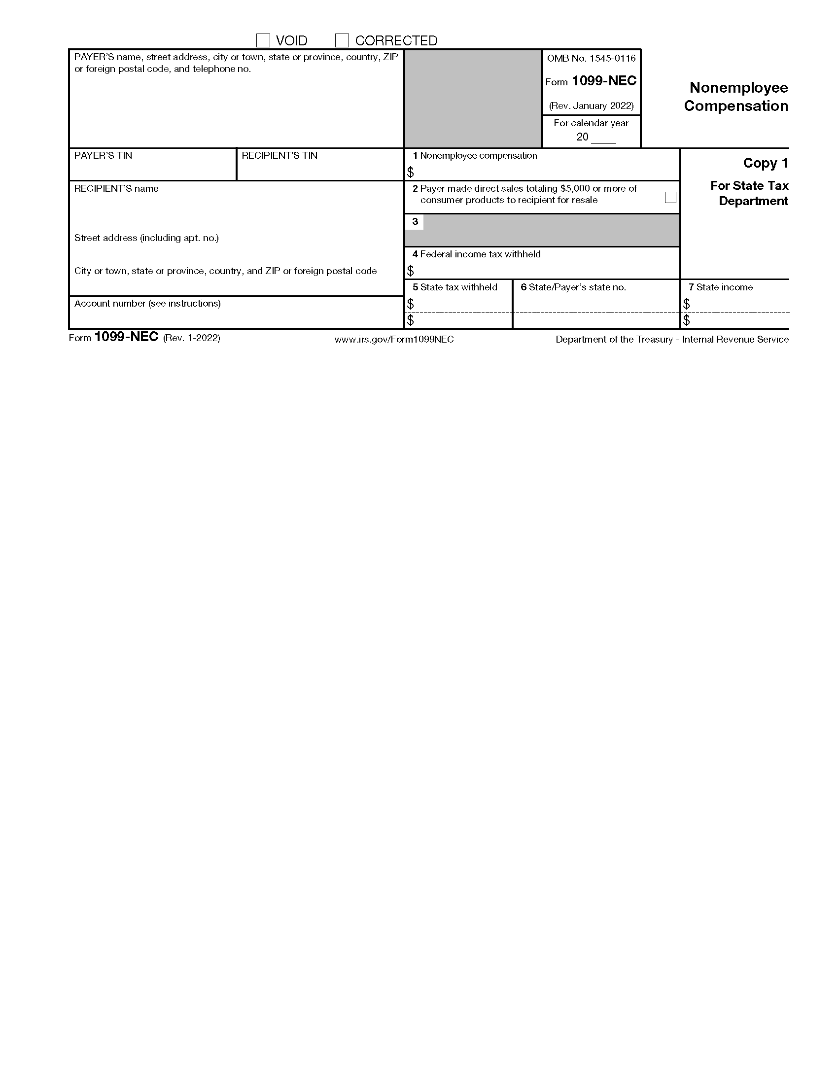 Free IRS 1099 NEC Form 2021 2024 PDF EForms