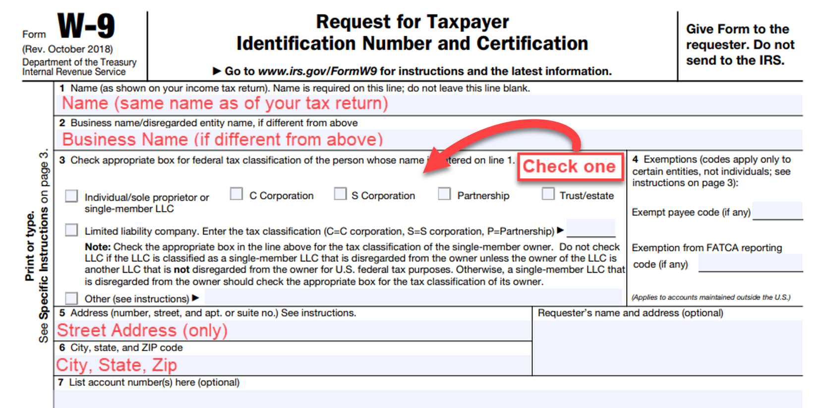 Printable Blank W9 Form