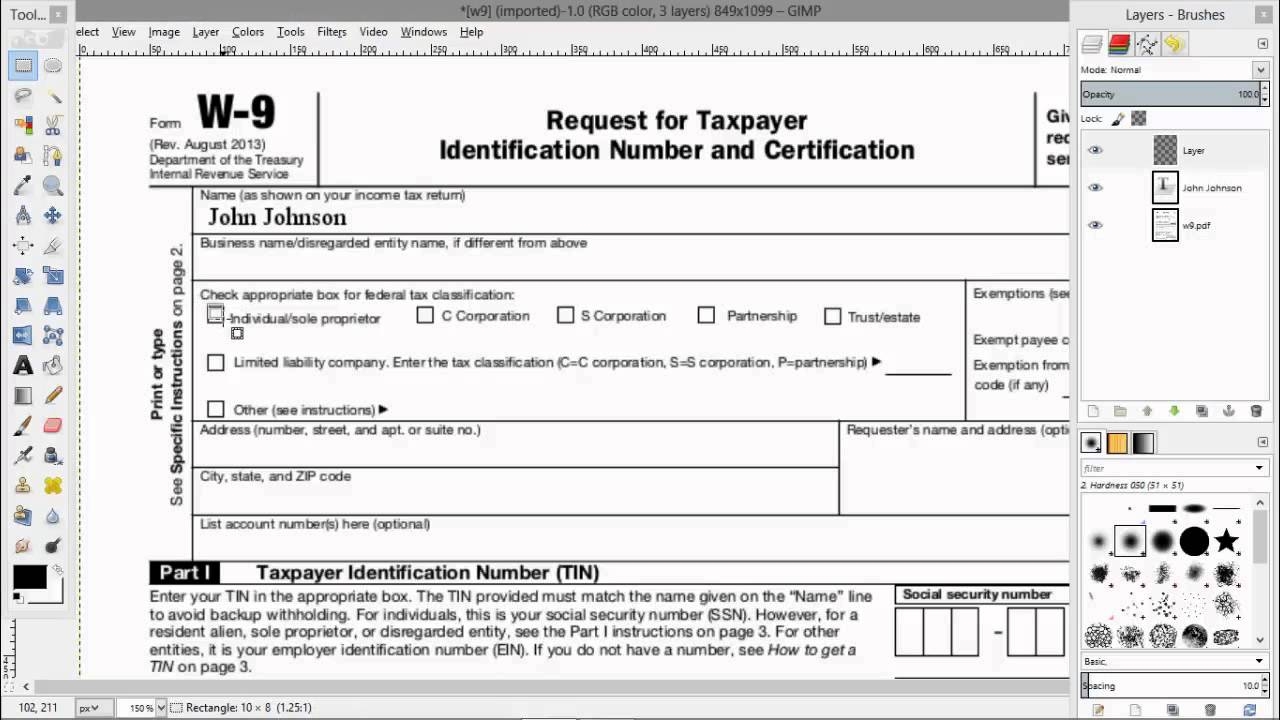 How To Electronically Fill Out A PDF W9 Tax Form YouTube