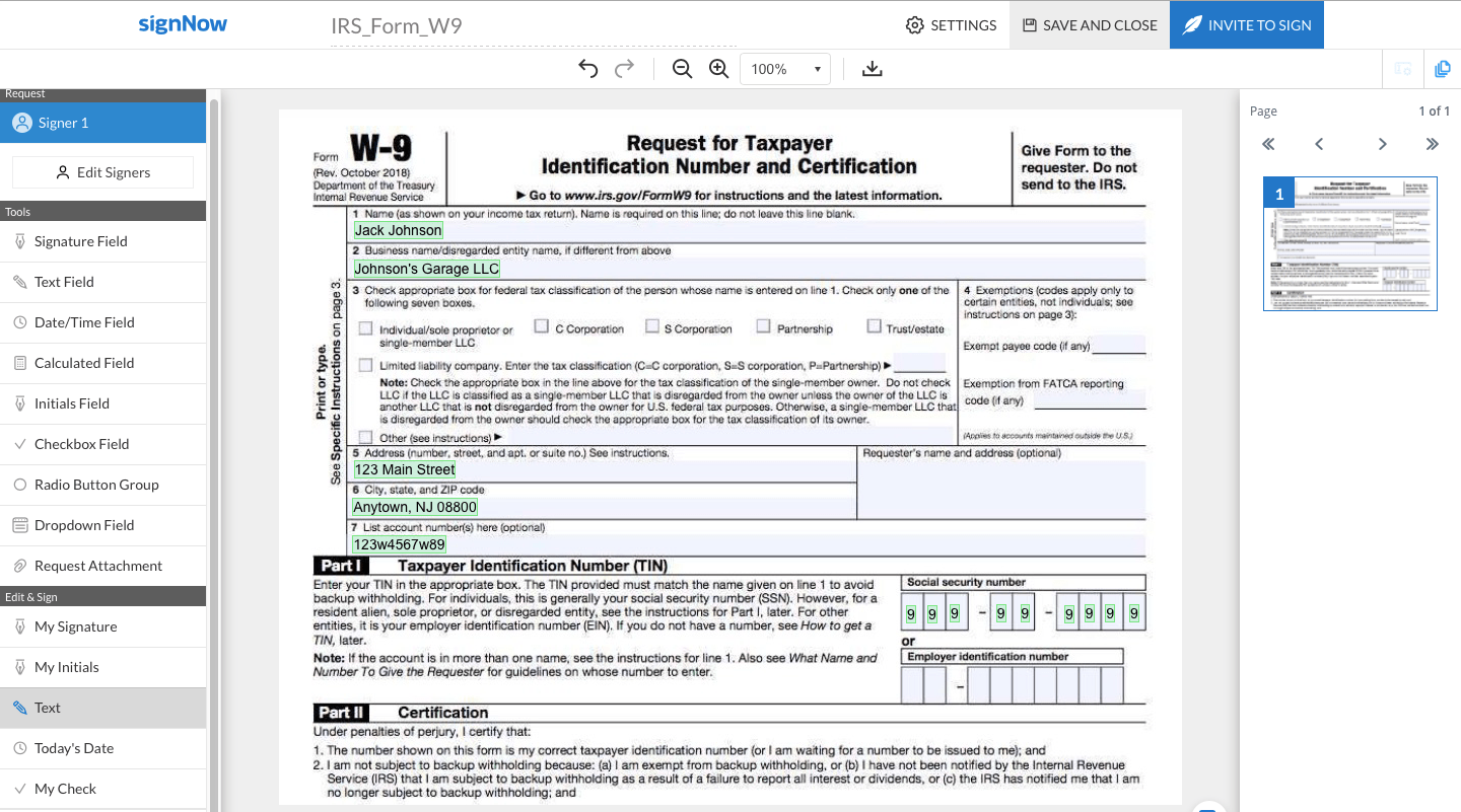 How To ESign A Form W9 AirSlate SignNow