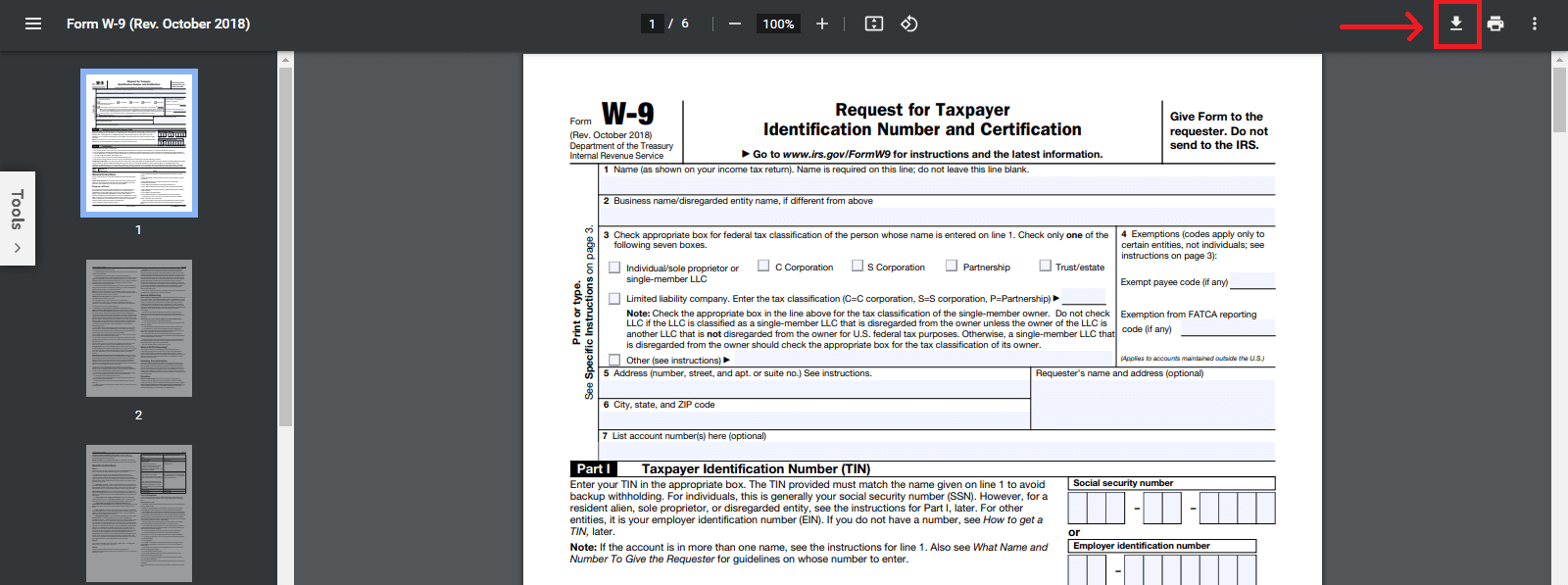 2025 Free W9 Pdf Form