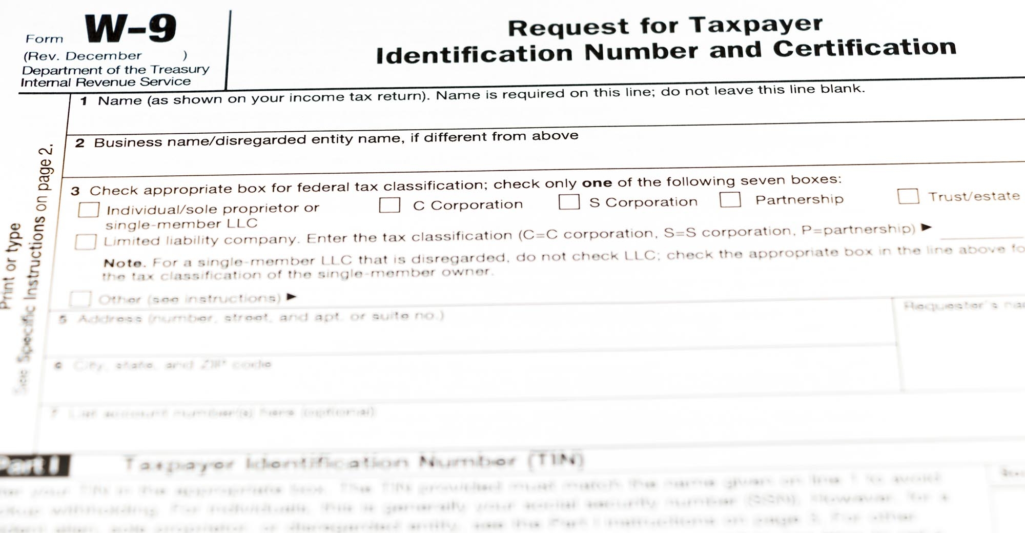 2025 W9 Printable Tax Form