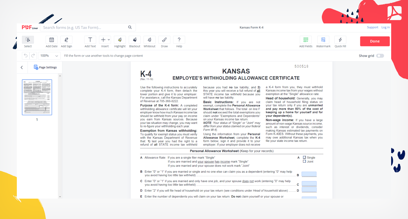 2025 Printable W9 Form Kansas