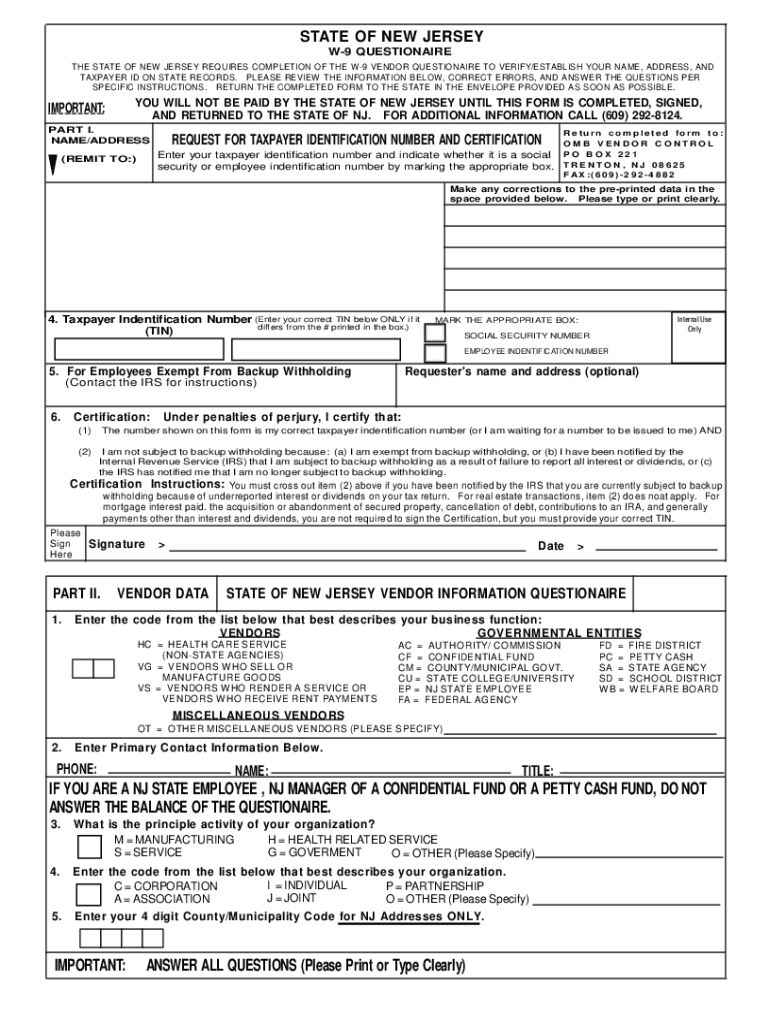 Nj W 9 Fill Out Sign Online DocHub