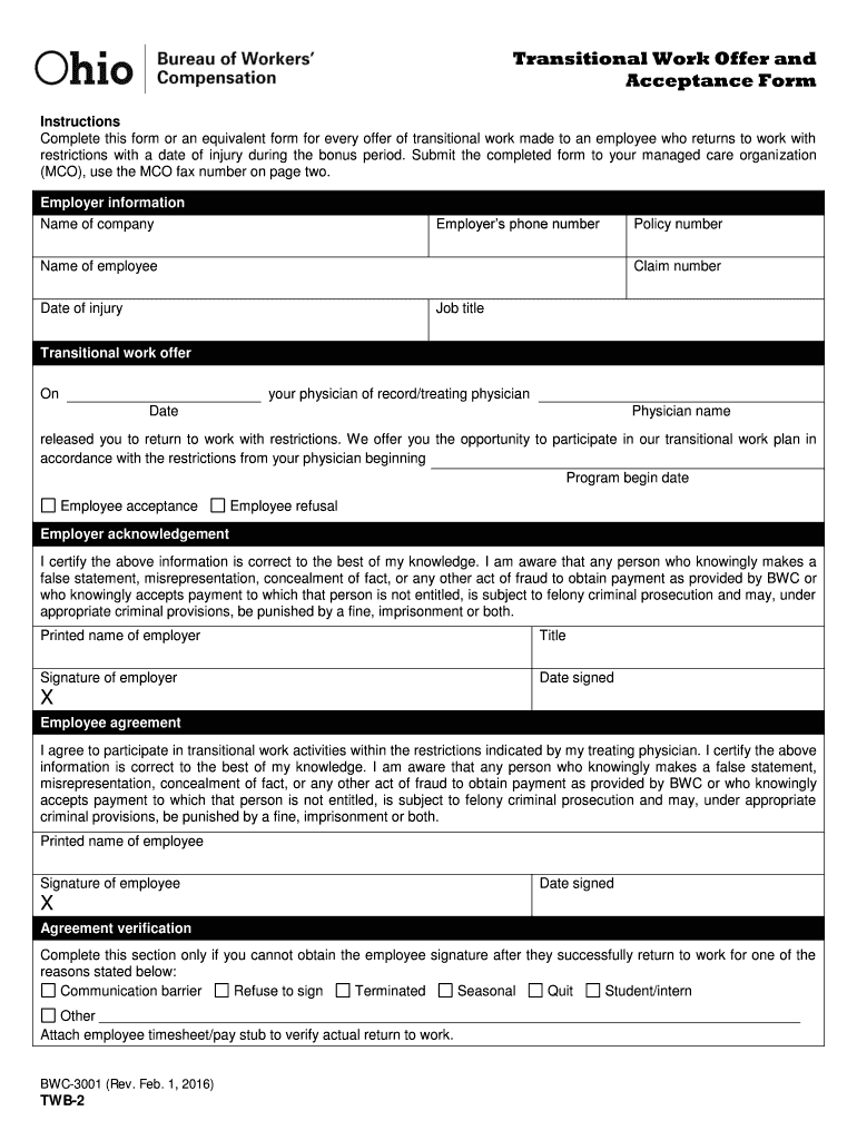 Ohio Bwc Twb Fill Out Sign Online DocHub