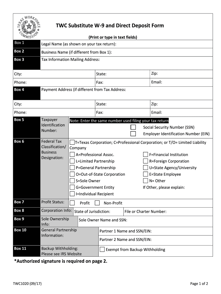 Texas W9 Fill Out Sign Online DocHub