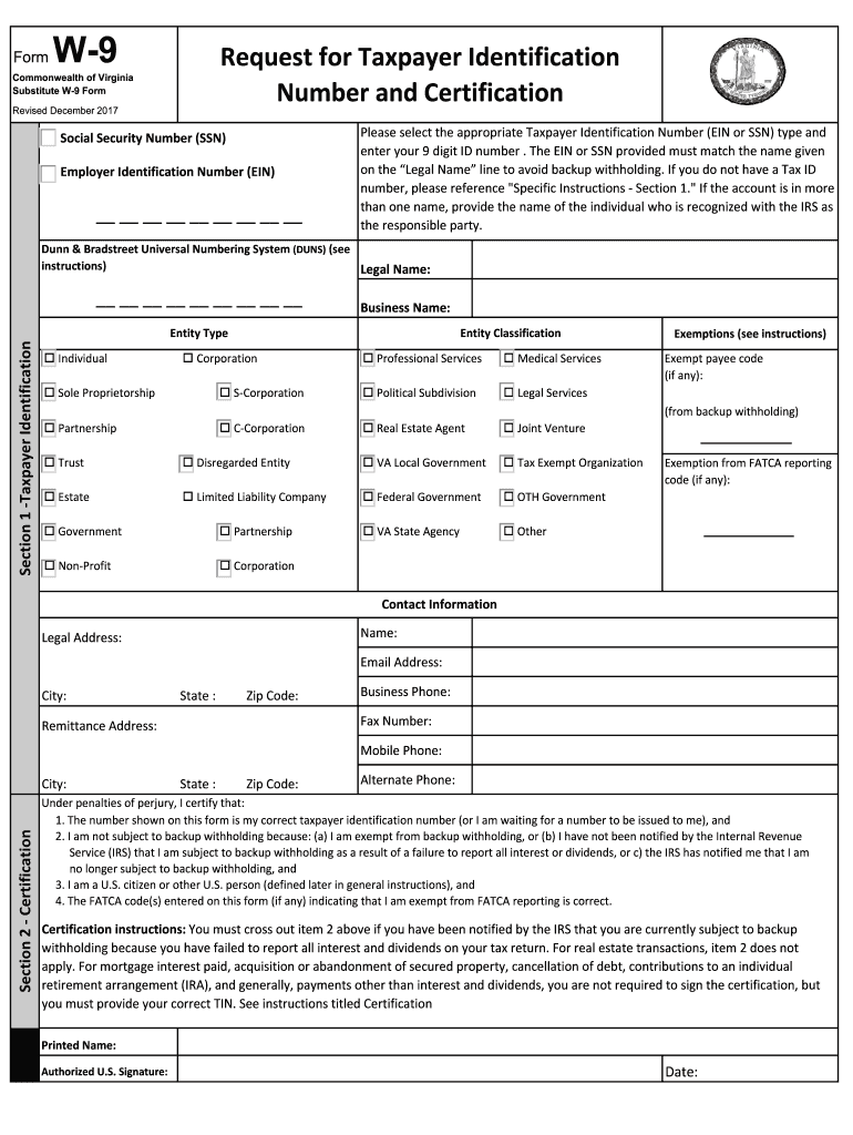 Virginia W 9 Form 2023 Fill Out Sign Online DocHub