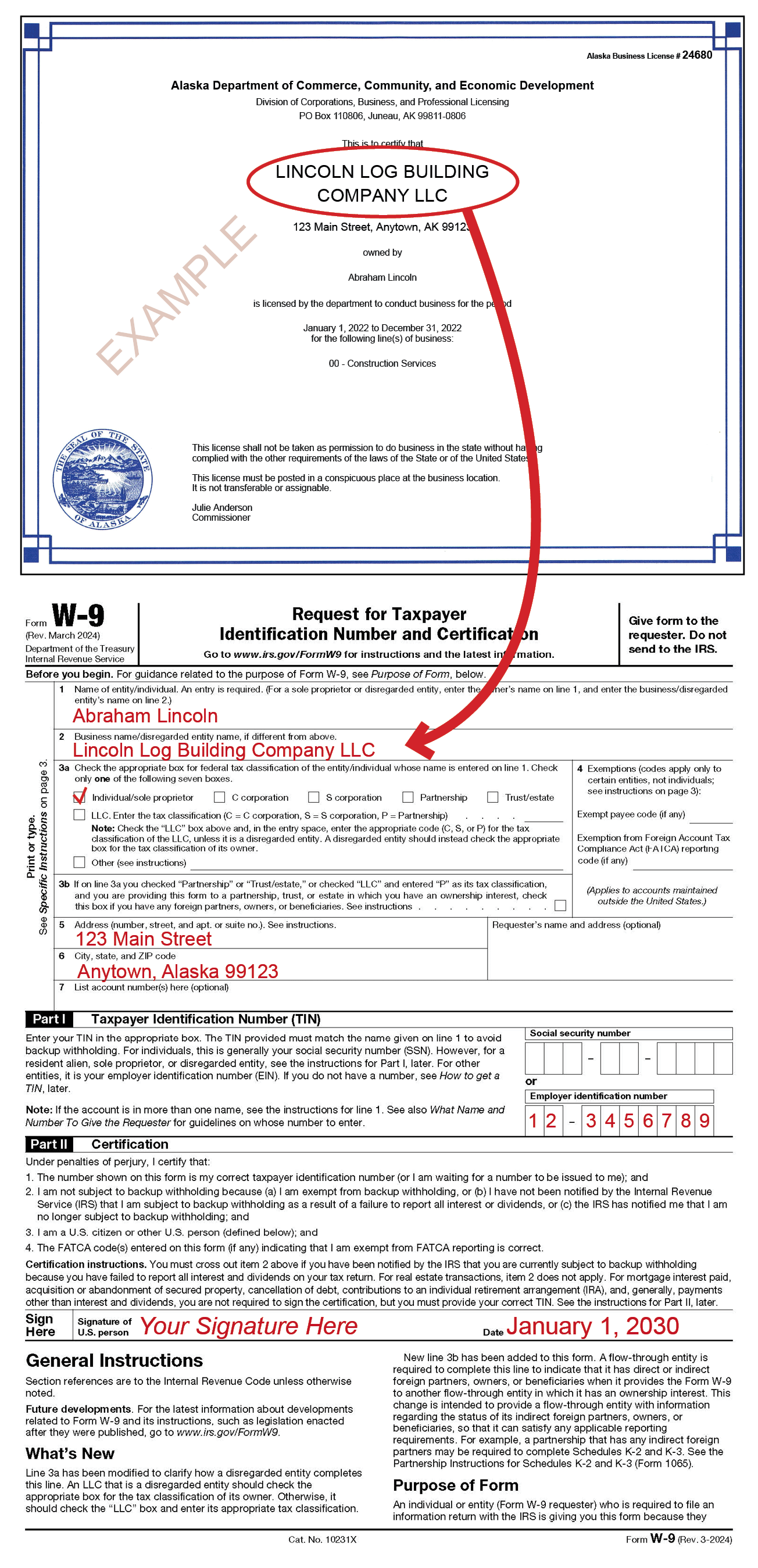 Printable Business W W9 Form