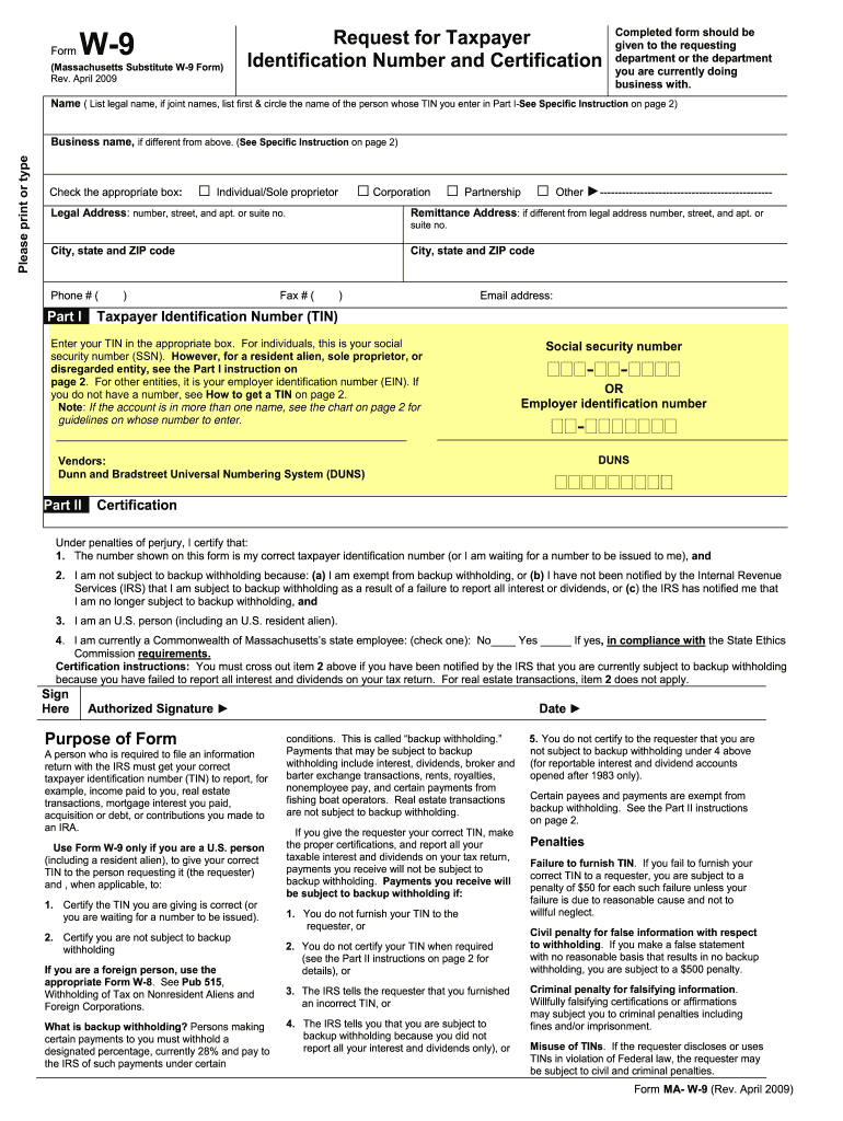 2025 Printable Business W W9 Form