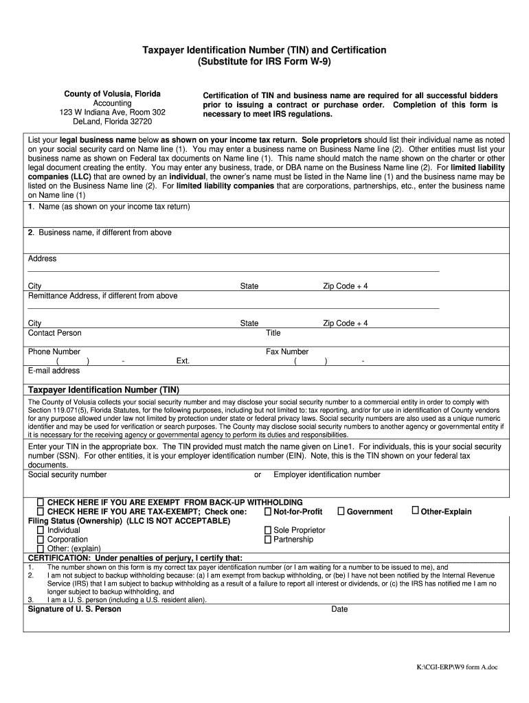 2025 W9 Form Fillable And Printable